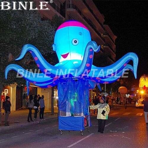 2019 new trend blue giant inflatable octopus with led lights for stage event party night club decoration