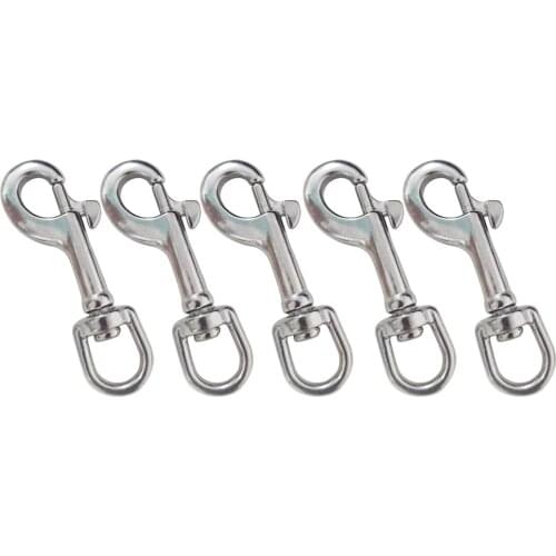 5pcs/lot 316 Stainless Steel Scuba Diving Clips 66mm Swivel Eye Snap Hook Dive Single Ended Swivel Eye Bolt Hook Buckle Dog Clip