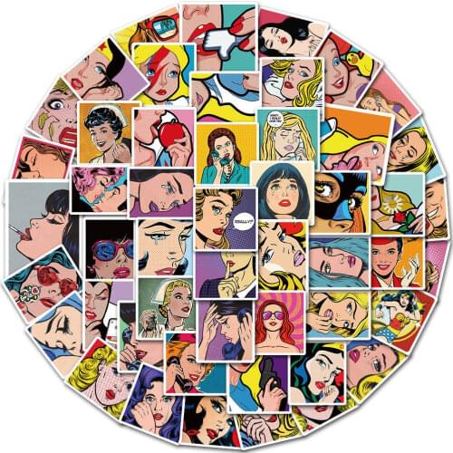 50/100pcs Sexy Art Stickers Vintage For Notebook Stationery Laptop Craft Supplies Scrapbooking Material Stickers Aesthetic