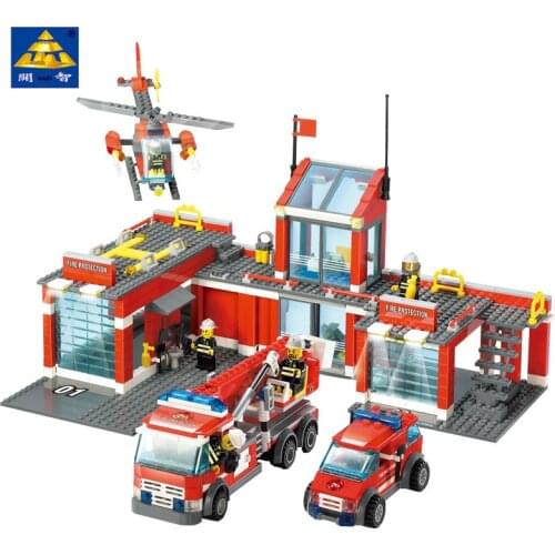 774pcs KAZI Kaizhi Fire Fighting Series Assembled Toy Building Blocks Puzzle 8051 Building Block Toy Gifts