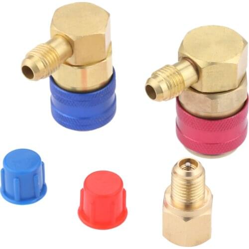 AC R134A Quick Connector Adapter Coupler R12 To R134A A/C Manifold Gauge HVAC Auto Air-conditioning High/Low Side Quick Coupler