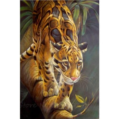 Diamant 5D Diy Diamond Painting Cross Stitch Leopards That Walk On Trees Needlework Diamond Embroidery Full Diamond Decoratives