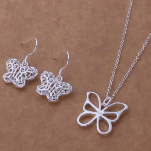 AS250 Hot Silver Color Gift Lady Girl Popular Jewelry Sets Earring 328 + Necklace 234 /dsmamjta Bmgakdna