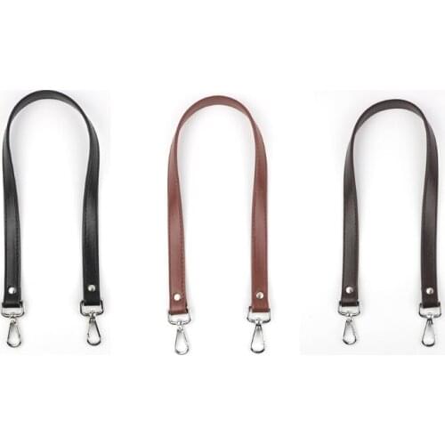 D0LF PU Leather Handbag Shoulder Strap Replacement with Gold Metal Swivel Hooks