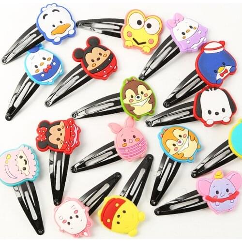 Disney cartoon childrens hair clip Donald Duck Daisy Pooh Bear Piglet Dumbo Silicone hairpin hair clip