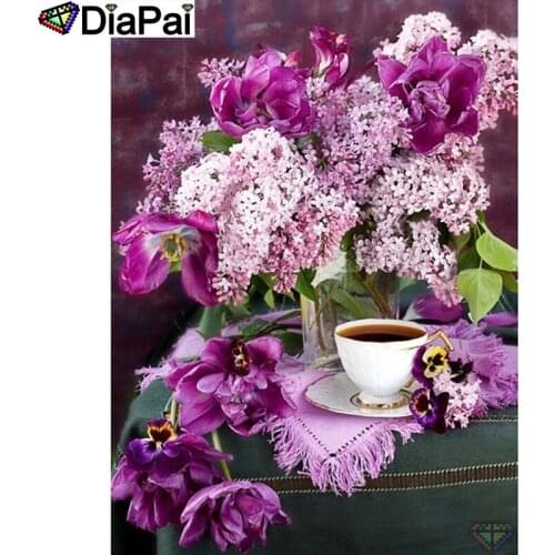 DIAPAI 5D DIY Diamond Painting 100% Full Square/Round Drill "Flower cup" Diamond Embroidery Cross Stitch 3D Decor A23471