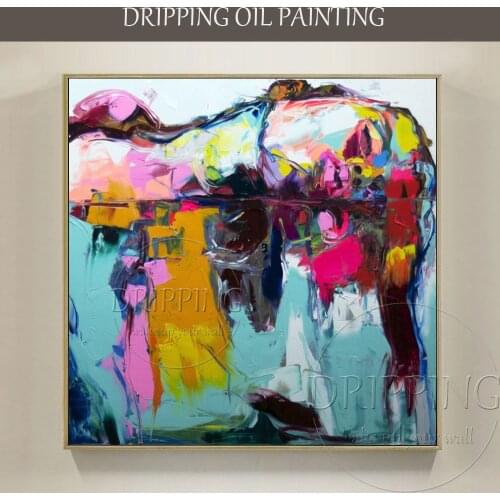 Skilled Artist Hand-painted High Quality Abstract Woman Figure Oil Painting on Canvas Abstract Colorful Half Face Oil Painting