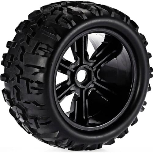 Pack of 2 1/8 Scale RC Car Monster Trucks Tyres Tire Wheel Rim Hex Hub for HSP E-MAXX Savage Flux