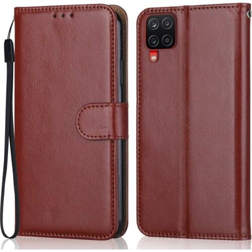 Flip Leather Case on For Samsung Galaxy A12 Case A12 Wallet Case for On Samsung A12 A 12 Back Cover Luxury Phone Bag