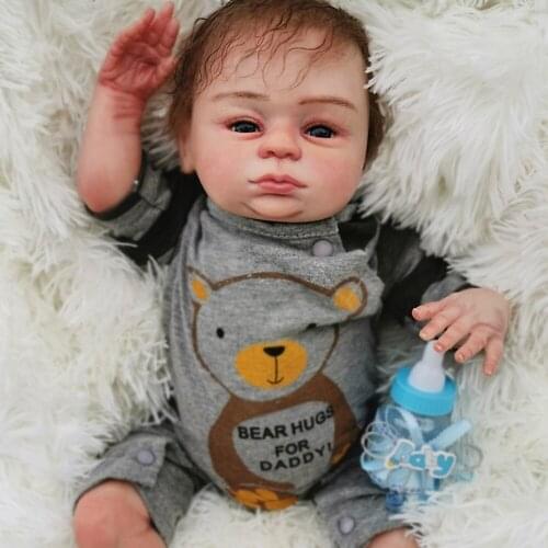 High quality silicone reborn baby doll real bebe Reborn newborn dolls 18inch detailed paint children reborn toy gifts