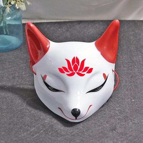 Small Fox Mask Japanese Style Costume Party Cosplay Half Face Masks With Tassels Bell Unisex Masquerade Festival Accessories