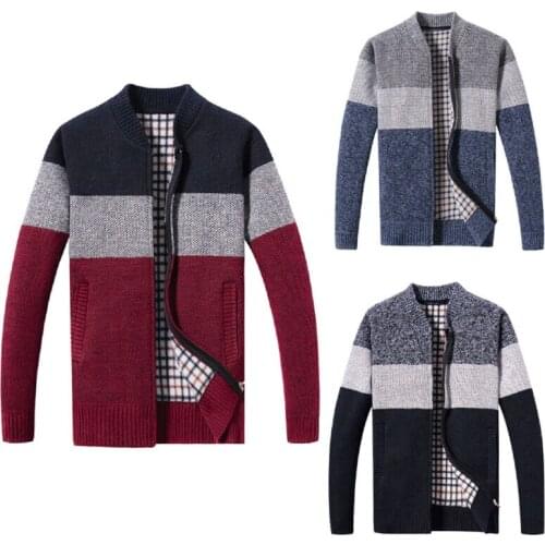 Men Fashion Knitted Cardigan Jacket Long Sleeve Sweater Coat Men Knitted Sweater Knitwear Warm Fleece Knit Tops Chaqueta Hombre