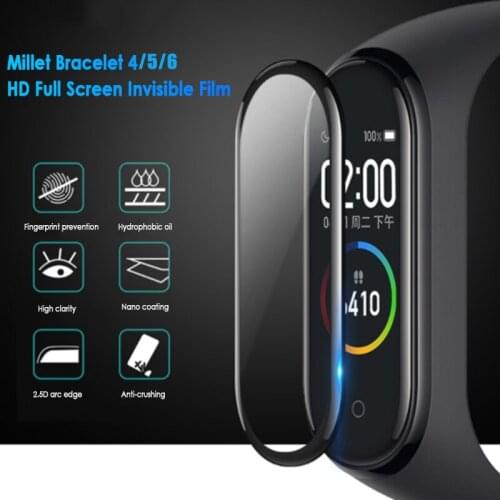 3D Full Edge Soft Screen Protectors for Xiaomi Mi Band 6 5 4 Protective Film Smart Watch Wristband For Miband 4 5 6 Accessories