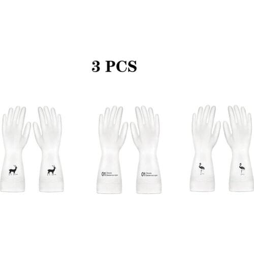 New hot sale 3 Pcs Various Sizes Of PVC Gloves Durable Rubber Rubber Waterproof Plastic Household Kitchen Cleaning Latex Gloves