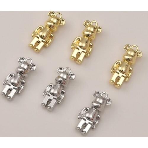 New style 30pcs/lot animals cartoon 3D bears shape alloy floating locket charms diy jewelry earring/garment pendants accessory