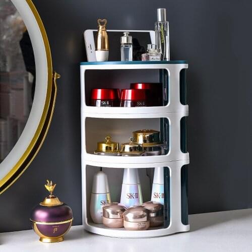 Bathroom 3 Tiers Makeup Storage Box Organizer Toilet Tissue Multi-functional Waterproof Shelf Paper Roll Holder Non Perforated
