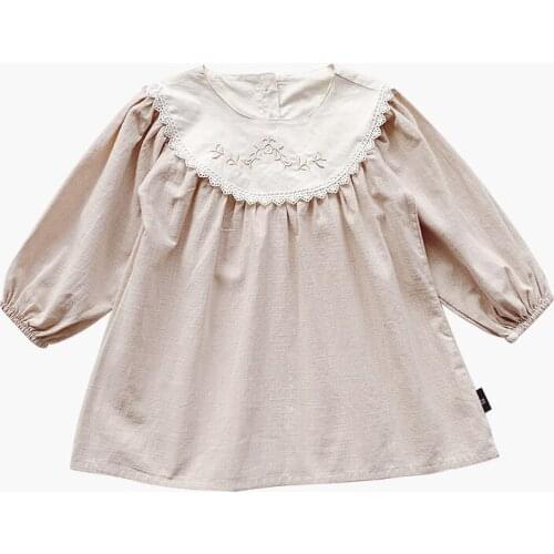 2020 Autumn Casual Solid Girls Dress Lace Kids Dresses For Girls High Quality Fashion Girl Clothes