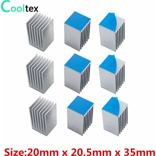 30pcs 20x20.5x35mm Aluminum Heatsink Heat sink Radiator for Electronic Chip IC MOS With Thermal Conductive Tape