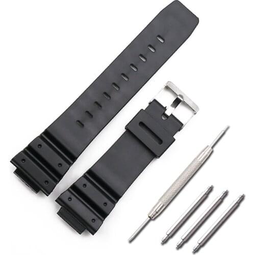 Resin strap mens watch accessories pin buckle for Casio G-SHOCK DW-9052 9050 9051 004C black sports waterproof rubber strap