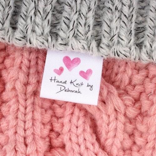 Made With Love, Sew On Label Tags, Personalized Tags, Crafts, DIY Gift, Cotton Fabric, Sewing Clothes, Fold tag (MD1191)