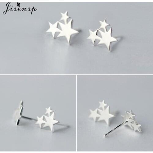 Jisensp 925 Sterling Silver Earrings Minimalist Little Stars Stud Earrings Fashion Jewelry for Women Girls Christmas Gift 2021