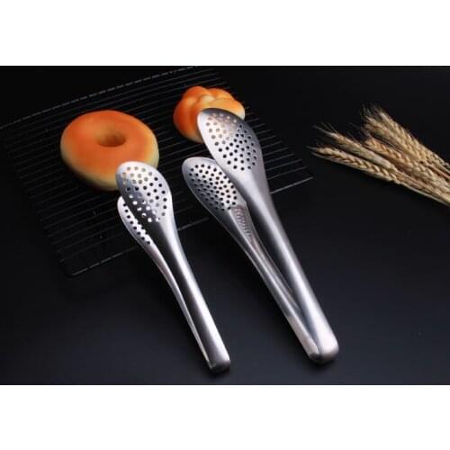 1PC Stainless Steel Food Tongs Kitchen Utensils Buffet Cooking Tool Anti Heat Bread Clip Pastry Clamp Barbecue Kitchen PM 008