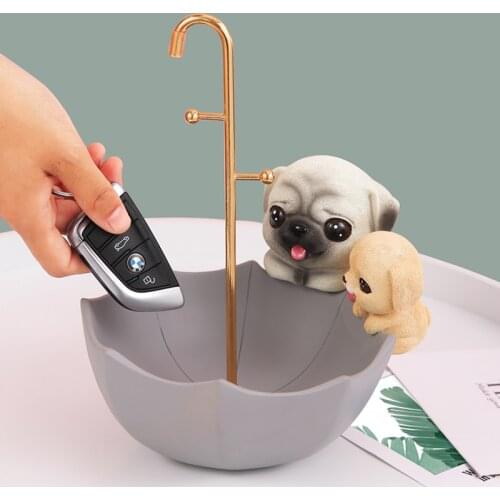 Cute Bulldog Miniature Storage Box Desktop Puppy Organizer Rack Umbrella Ornament Convenience Daily Use Homeware Decor Craft