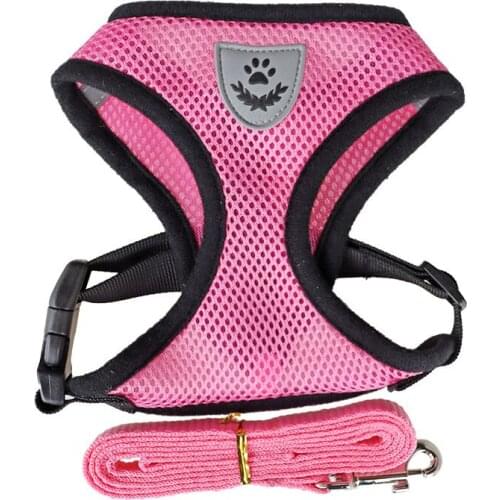 Dog Leash Reflective Pet Cat Harness Small Medium Dogs Collar Walking Mesh Vest For Puppy Harnesses Adjustable Mesh Chest Strap