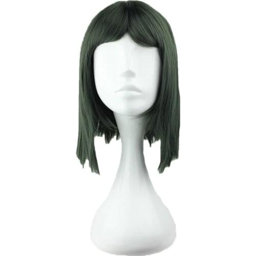 Spirited Away Nigihayami Kohakunushi Fate Zero Waver Velvet Green Short Synthetic Hairpiece Halloween Party Role Play + Free Wig