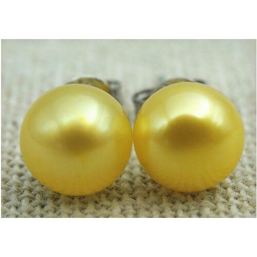 Unique Pearls jewellery Store Yello Color Freshwater Pearl Stud Earring Charming Women Gift Pearl Jewelry