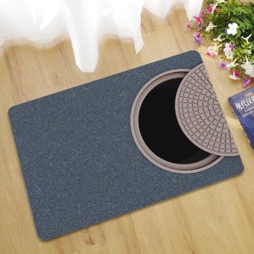 Absorbent Bathroom Door Mat 3D Home Floor Ma Non-Slip Bathroom Carpet Set Waterproof Mat for Living Room Printed Floor Rug
