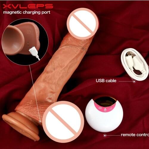 Xvleps Remote Thrusting Dildo Vibrators for Women Huge Dick Lesbian Sex Toys Adult Erotic Machine Realistic Penis Masturbation