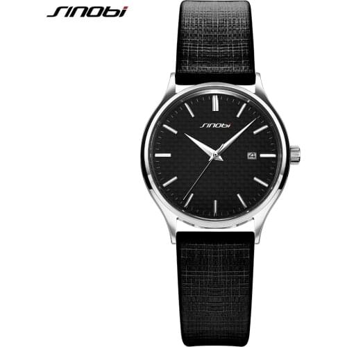SINOBI Ladies Watches Top Luxury Brand Stainless Steel Leather Women Watch Waterproof Watch Women Casual Watch Montre Feminino