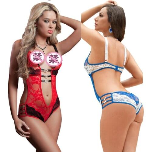 Women Lace Deep V-Neck Bodysuit Halter Backless Jumpsuit Sexy Christmas Lingerie Sexy Women Bodycon Underwear