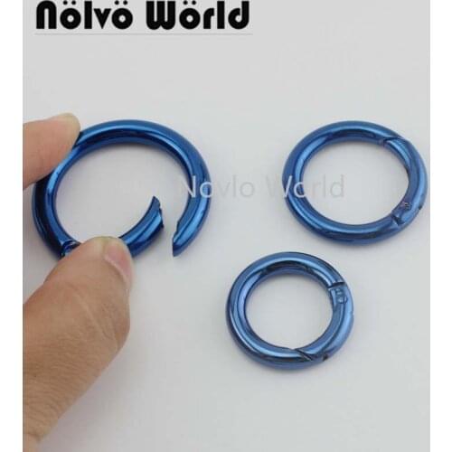 10-50pcs Blue color 19mm 25mm 32mm Snap Spring Gate Ring for Making Purse Bag Handbag High quality