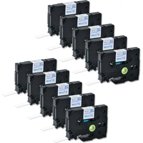 10Pcs 9mm blue on white tze223 Compatible Brother p-touch printer tze label Tape laminated ribbon Tze-223 tz223 tz-223 tze