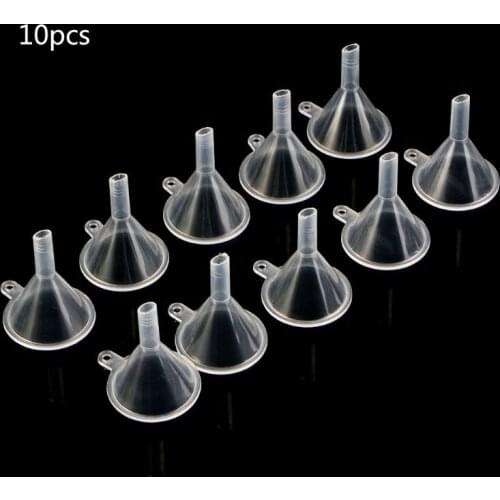 10Pcs Plastic Small Funnels For Perfume Liquid Essential Oil Filling Empty Bottle Packing Tool