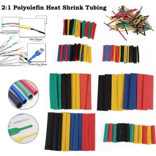 164pcs Set Polyolefin Shrinking Assorted Heat Shrink Tube Wire Cable Insulated Sleeving Tubing Set Pipe Insulation Fittings