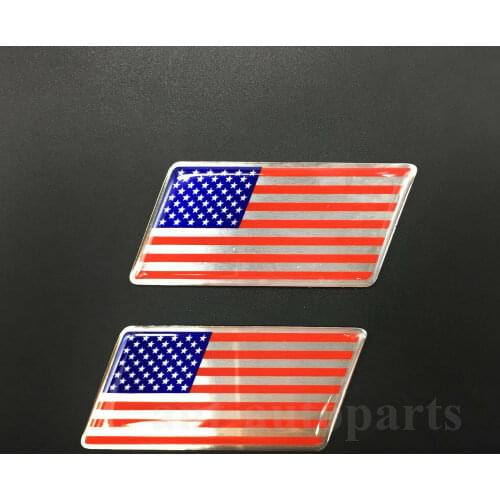 2pcs America USA Flag Auto Car Trunk Rear Emblem Badge Motorcycle Decal Sticker