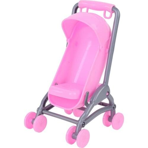 2 in 1 Baby Stroller Pram Model Kids Toy DIY Miniature Dollhouse Accessories Birthday Gifts Educational Toys