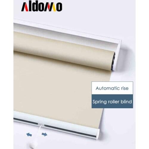 ALDOMO Automatic lifting cordless spring roller blinds for office bathroom kitchen daylight blackout waterproof oil-proof blinds