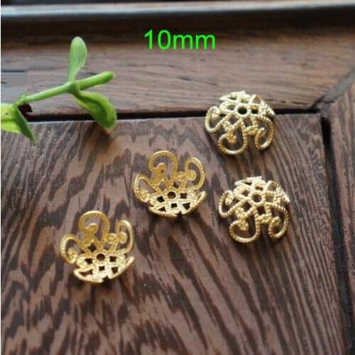 Free Shipping -100 pcs Copper filigree Metal Bead Caps,Fit 10mm Beads,Jewel Making Supplies,Made of Copper,Lead Free,Nickel Free
