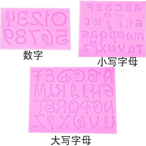 Alphanumeric flip silicone mold cake decoration mold 4541