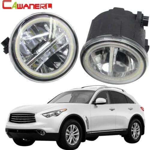 Cawanerl For Infiniti FX FX35 FX37 FX45 FX50 FX30D 2006-2015 Car 4000LM LED Bulb Fog Light Angel Eye Daytime Running Light 12V