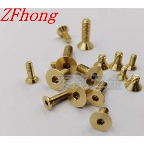 20-50pcs/lot DIN7991 m2 M2.5 M3 M4 M5 Brass Hexagon Hex Socket countersunk Head Allen Bolt Screw