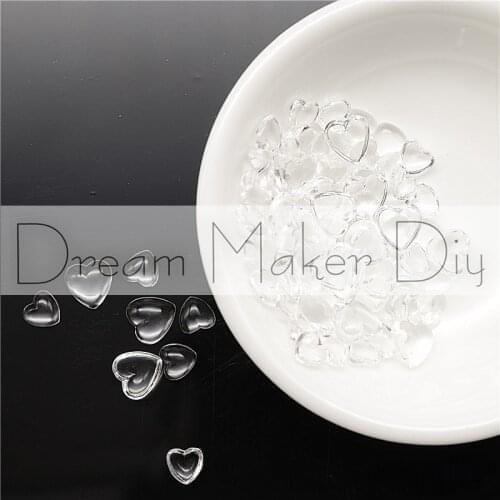 4mm/6mm/8mm DIY pendant jewelry accessories Cabochon Domes Heart droplets Clear Transparent Wihout glue Beads