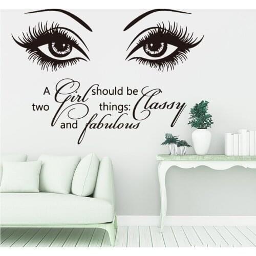 Eye A Girl Should Be Classy Fabulous Wall Sticker Girl Room Makeup Beauty Nail Hairdress Salon Wall Decal Salon Vinyl Decor