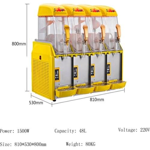 Hot Selling Slush Ice Machine Commercial Summer Popular Snow Melting Machine Four Tank Slush Machine