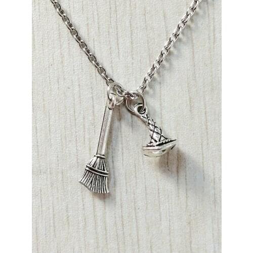 Hot sale, necklace, broom, hat, cute fashion necklace, gift for children mom, Christmas party gift