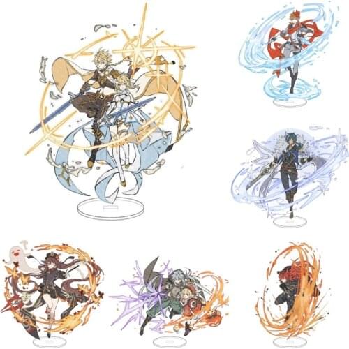 2021 Hot Anime Genshin Impact Childe Zhongli Xinyan Diona Paimon Keli Cosplay Character Stand Kawaii Accessories Gift For Friend
